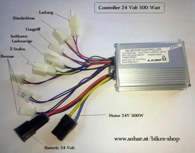 Contrôleur pour motocross électriques 500W 24V 9070008